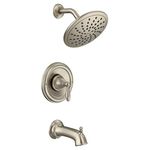 Moen T2253EPBN Brantford Tub Shower Faucet System with Rainshower Showerhead without Valve, Brushed Nickel