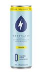 WakeWater Caffeinated Sparkling Water | Lemon, 355ml X 24 Cans | Natural Green Tea Caffeine | Zero Sugar, Zero Calories, Sweetener Free, Sugar Free 355ml X 24 Cans