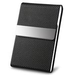 DMFLY Business Name Card Holder Luxury PU Leather & Multi Card Case, Business Name Card Holder Wallet Credit Card ID Case Holder for Women & Men - Keep Your Business Cards Clean, Black-zs, Minimalist