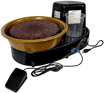 U.S. Art Supply 3/4-HP Table Top Pottery Wheel with LCD Wheel Speed Display - Includes Foot Pedal and 11" Bat - Reversible Spin Direction - Ceramics Clay Pot, Bowl, Cup, Art