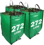 JUMBO Garden Waste Bags 272 Litre - PREMIUM GRADE - Industrial Fabric and Handles - Heavy Duty Garden/Green Waste Sacks (3 Bags)