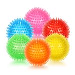 petizer 6 Pack 3.5” Squeaky Dog Toy Balls, Floating Dog Pool Balls, Spiky Dog Balls, Durable Interactive Fetch Toys for Puppy, Dog Chew Toys for Teething (3.5", Medium/Large Dog)