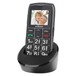 artfone Big Button Mobile Phone for Elderly, C1 Senior Mobile Phone With SOS Button | Talking Number | 1400mAh Battery | Dual SIM Unlocked | Torch Side Buttons | Bluetooth | Charging Dock(Black)