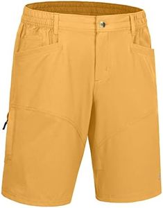 Little Donkey Andy Men's Hiking Cargo Shorts with 9 Pockets Lightweight Water-Resistant Quick Dry Golf Travel Shorts Old Gold M