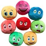 TONGKTAI Dog Toys, Soft Stuffed Plush Balls Pet Chew Squeake Toy, Interactive Fetch Play for Small Medium Pets (8 pack)