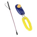 The Pets Company Dog Training Kit for Dogs and Puppies | Dog Training Clicker with Wrist Strap and Hunter Walking Stick for All Breeds Size Dogs (Color May Vary) (Training Stick & Training Clicker)