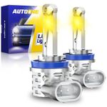 AUTOONE 2024 New H8 H11 H16 LED Yellow Fog Light Bulbs or DRL, 3000K Super Bright for Automotive Fog Lamp Replacements, Plug and Play, Pack of 2