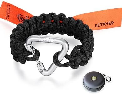 ketryep Paracord Bracelets Rope Bracelet for Men and Women, the Perfect Accessory Match for Lovers of Hiking, Camping, Fishing and Hunting! (2-Black.Pure)
