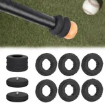 Hikeen 6 PCS Baseball Bat Grip Choke Up Rings with Baseball Bat Weighted Swing Knob 15 OZ for Baseball & Softball T Ball Swing Training
