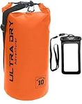 Premium Waterproof Bag, Sack with phone dry bag and long adjustable Shoulder Strap Included, Perfect for Kayaking/Boating/Canoeing/Fishing/Rafting/Swimming/Camping/Snowboarding (orange, 10 L)