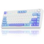 AULA F75 75% Wireless Mechanical Keyboard,2.4Ghz/Type-C/BT5.0 Gaming Keyboard,Gasket Hot Swappable Custom Keyboard,Pre-lubed Linear Switches RGB Keyboard(Blue&Purple)