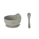 TONY STARK Silicone Unbreakable Baby Bowl & Handle Spoon - Suction Design, Non-Slip, BPA Free, Dishwasher & Microwave Safe (Army Green, 1 Set)