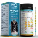 life2O 10-Parameter Cat & Dog Urine Test Strips 60ct, Cat & Dog UTI Test Kit, Diabetes Testing for Diabetic Pets, Urinalysis Reagent Strips: Glucose, Specific Gravity, pH, Ketone, Protein & More.