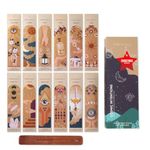 Folkulture Incense Sticks Gift Set - Pack of 12 Insenses (240 Sticks) with Incense Holder - Frankincense Bergamot Jasmine Rose Patchouli Palo Santo Lavender Organic Inscents-sticks - Cosmic Intentions