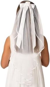 Giftware by Roman Inc, Sacraments, First Communion Veil, 25"L CHARLOTTE COMMUNION VEIL,Religious, Inspirational, Durable (25x5x1), White