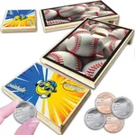 Coinhole Ultimate Party Pack Baseball Edition | Tabletop Game Set Plus 8 Coin Pack with 2 Table-Saver Coasters