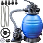 SWIMLINE HYDROTOOLS 12 Inch Pool Sand Filter Pump For Above Ground Inground Intex Bestway Pools | Complete System 1/3 HP (0.3 THP) Horsepower 1980 GPH Pumps | For Pools Up To 8000 Gallons | 71225