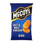 McCoy's SALT & MALT VINEGAR Multipack Crisps 6 Pack Bag - Fully loaded with flavour, iconic ridged crisp, unmistakable crunch