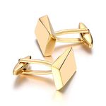 Merit Ocean Gold/Black Classic Cufflinks for Men Stainless Steel Wedding Business Gifts, Stainless Steel