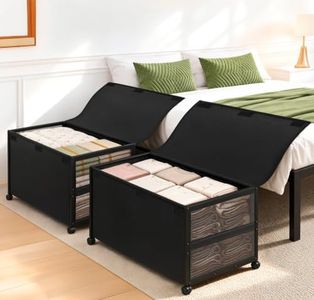 Fokyfok 2Pack Under Bed Storage Containers,16 inch Height,31 inch Long