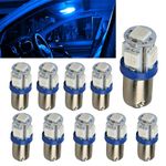 Flygun 10 PCS Car LED Interior Light Kit, BA9S-5smd-5050 360 Degree Illumination Width Indicator Light, 53 57 1895 64111 3893 Instrument Light Reading Light Replacement, Universal for Cars (Blue)