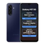 Samsung Galaxy M17 5G Mobile (Sapphire Black, 4GB RAM, 128GB Storage) | 50MP OIS Triple Camera | Gorilla Glass Victus | IP54 | 6 Gen OS Upgrades | AI | Gemini Live | Lag-Free Gaming | Without Charger