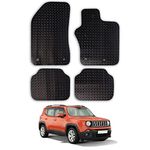 Car Mats for Jeep Renegade (2015+) Tailored Fit Rubber Floor Mat Set Accessory Black Custom Fitted 4 Pieces with Clips - Anti-Slip Backing, Heavy Duty & Waterproof