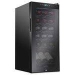 Ivation 18 Bottle Compressor Wine Cooler Refrigerator w/Lock, Large Freestanding Wine Cellar For Red, White, Champagne or Sparkling Wine, 41f-64f Digital Temperature Control Fridge Glass Door Black