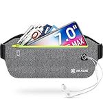 Akalas Ultra Slim Running Belt Waist Pack, No-Bounce Lightweight Fanny Pack, Water Resistant Runner Waist Bag, Adjustable Running Pouch for Gym Workouts, Travel & Outdoor Activities