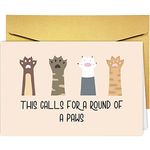 Supoeguk Funny Graduation Card for Friends, Cute Paws Congratulations Card for Him Her, Lovely Proud of You Card, New Job Card