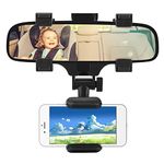 Cocoarm Car Rear View Mirror Phone Holder Suitable for Most Phones with Width 5-9cm, Adjustable Arm Clamp Car Phone Holder Rear View Mirror Mount Can Be Placed for GPS