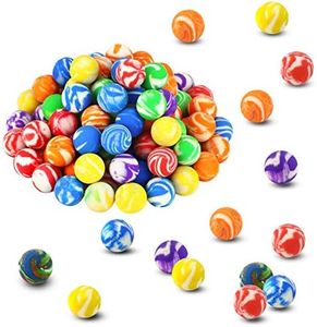 Oopsu 100 Pcs 18mm High Bouncing Balls, Assorted Colorful Rubber Balls, Mini Swirl Bouncing Balls Bouncing Balls Bulk Kit