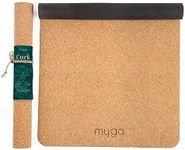 Myga Cork Yoga Mat - Natural Cork & Rubber Non-Slip Exercise Mat for Yoga, Pilates & Fitness - Lightweight Mat for Men and Women at Home Gym & Travel