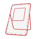 BALWONER 6 x 4 ft 5 Angles Adjustable Pitch Back Baseball Softball Lacrosse Volleyball Rebound Net with Strike Zone Red