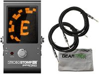 Peterson SS HD StroboStomp HD Stompbox Strobe Tuner w/Polish Cloth and 2 Cables