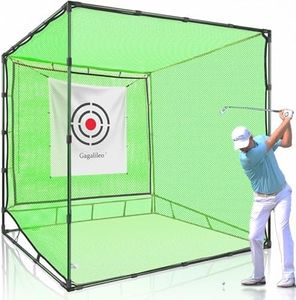 Golf Cage Net Golf Hitting Cage Practice Driving Net Heavy Duty Golf Net High Impact Double Back Stop with Target Training Aids Automatic Ball Return Net for Backyard