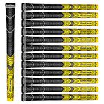 Geoleap ACE-C Golf Grips Set of 13- Cord Rubber, Hybrid Golf Club Grips, Standard/Mdisize, 10 Colors Optional. (Yellow, Standard)