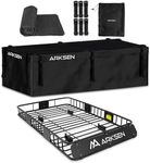 ARKSEN 64 x 39 Inch Universal 150LB Heavy Duty Roof Rack Cargo with 500D PVC Waterproof Cargo Bag, Car Top Luggage Holder Carrier Basket for SUV, Truck or RV Camping Storage Steel Construction