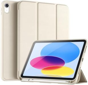 Vobafe Funda Compatible con iPad 10 generación (10.9 Pulgadas, 2022), Parte Trasera de TPU Flexible, Cubierta Protectora a Prueba de Golpes con Soporte Integrado para Pencil, Blanco Estrella