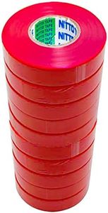 Nitto Tape Electrical Tape, Red, 18 mm x 20 Meter (10 Piece)