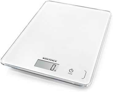 Soehnle Báscula de cocina Page Compact 300, báscula digital que pesa entre 1 g y 5 kg, peso de cocina con diseño elegante y con pantalla LCD, blanco