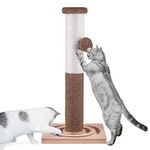 Aibuddy Cat Scratching Post, 60CM Tall Sisal Cat Scratcher Climber & Tree Pole(Cat Interactive Toys, Dangling Ball,East to Assemble, 30 x 30 x 60 cm)