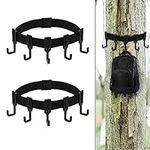 2pcs Treestand Strap Gear Hangers, Tree Stand Bow Gear Hanger Harness with 10pcs Hooks Tree Gear Holder Hunting Equipment Accessories for Outdoor, Hunting, Camping, Hiking, Backpack