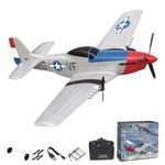 volantexrc RC Airplane, 3CH RC Plane P51 Mustang RTF with 6-axis Gyro Stabilizer and 2 Batteries, 2.4GHz Remote Control Plane for Beginners, Adults (762-7)