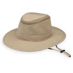Wallaroo Hat Company Men's Summit Sun Hat – UPF 50+ Sun Protection, Wide Brim, Packable, Chin Strap and Adjustable Sizing, Khaki, M-L