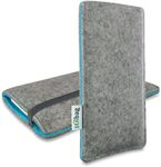 Stilbag Felt Pouch 'FINN' for Nokia Lumia 830 - Colour: Grey/Azure