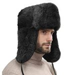 Men Women Faux Fur Trapper Hat Ushanka Windproof Russian Hat Hats Winter Thermal Snowmobile Earflap Hat Running Cycling Hunting Camping Ski Cap Full Hood Hat