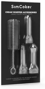 SimCoker Whip Universal Nozzle Dispenser,Decorating Nozzles for Whipped Cream Dispenser,304 Stainless Steel Replacement Parts,Compatible With Most Cream Whipper