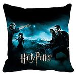 blinkNshop Harry Potter Cartoon Cushion Cover with Filler (White, 12x12-inch), Diwali, Bhai dooj Gifts for Brother, Sister, Birthdays