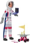 Barbie 65th Anniversary Doll & 10 Accessories, Astronaut Set with Brunette Doll, Rolling Rover, Space Helmet with Flipping Shield & More